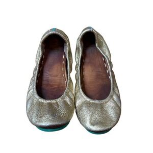 Tieks Ballet Flats Women Gold Metallic Leather Foldable Shoes SIZE 6